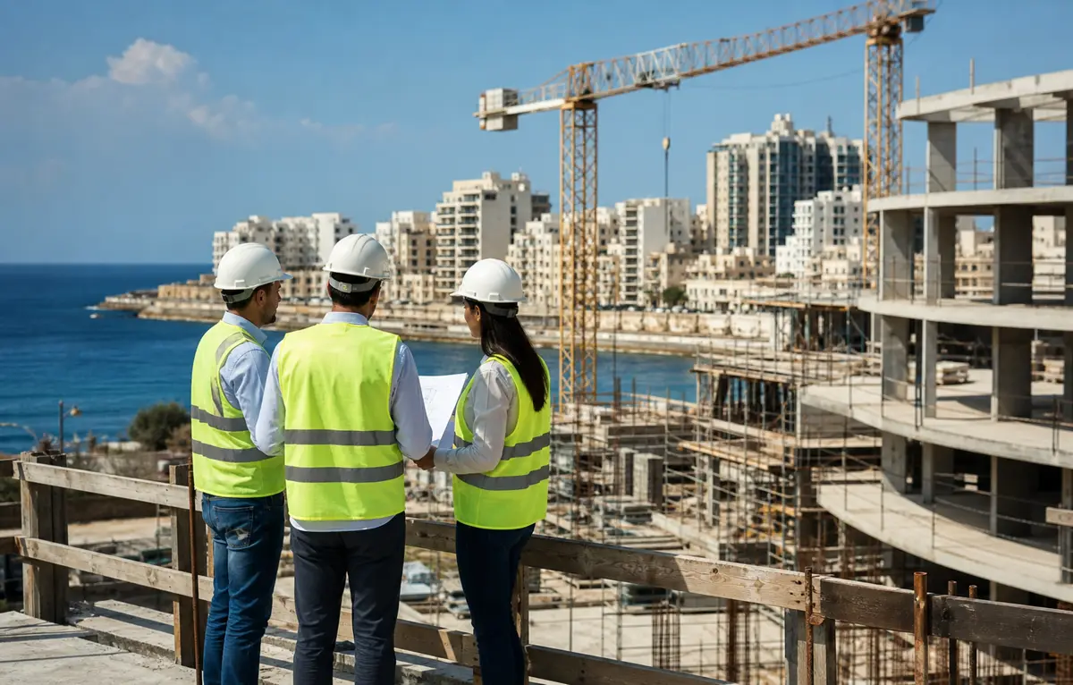 Malta coastal construction near blue sea